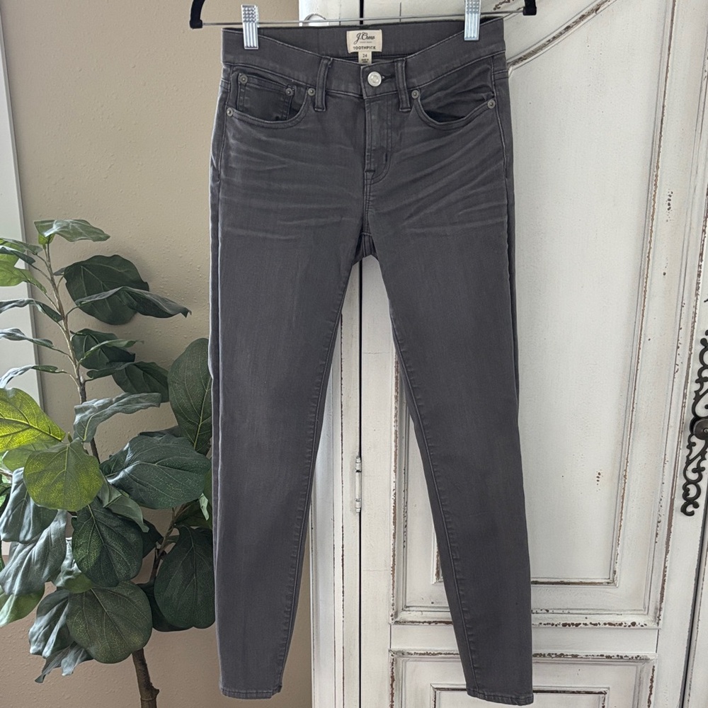 J.Crew Women’s Size 24 Gray Stretch Denim Toothpick Skinny Jeans